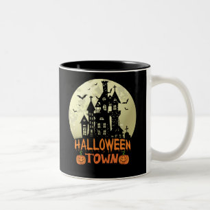 Halloween Town - Spuk Haus - Vollmond Zweifarbige Tasse