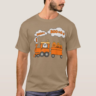 Halloween Train Boo Funny Ghost Pumpkin Toddler Ki T-Shirt