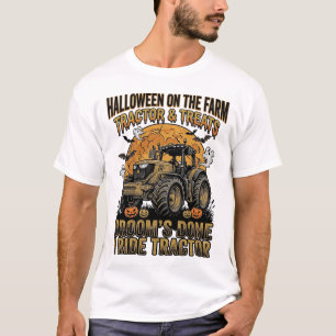 Halloween-Traktor-Shirt Lustiger Farmhexenritt Des T-Shirt