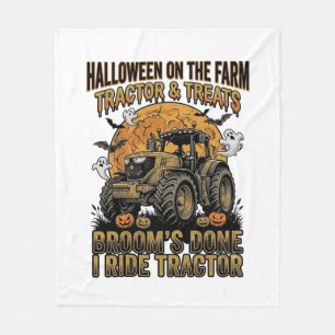 Halloween-Traktor-Shirt Lustiges Farm-Hexen-Fahren Fleecedecke