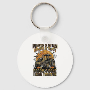 Halloween-Traktor-Shirt Lustiges Farm-Hexen-Fahren Schlüsselanhänger