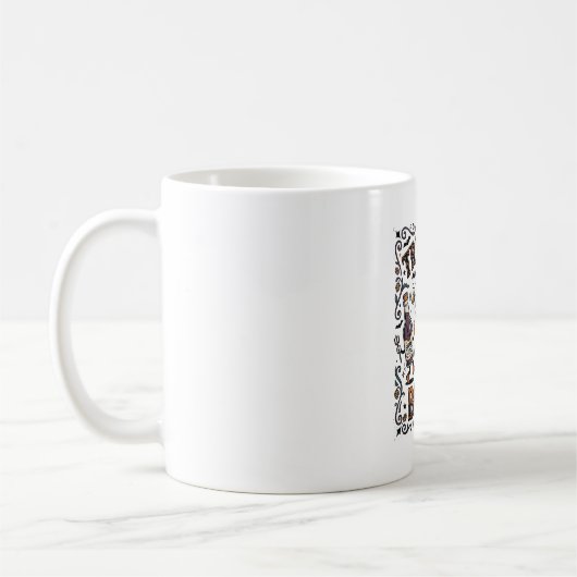 Halloween-Trank Trick oder Brauen Vintage Graviert Kaffeetasse (Links)