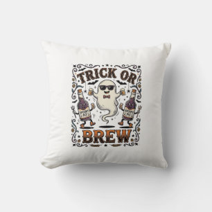 Halloween-Trank Trick oder Brauen Vintage Graviert Kissen