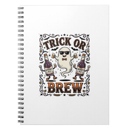Halloween-Trank Trick oder Brauen Vintage Graviert Notizblock (Vorderseite)