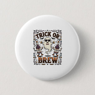 Halloween-Trank Trick oder Gebräu Vintage Gravur H Button