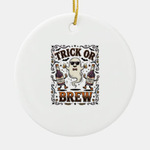 Halloween-Trank Trick oder Gebräu Vintage Gravur H Keramik Ornament