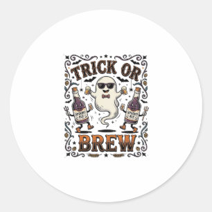 Halloween-Trank Trick or Brew Vintage Gravur Hu Runder Aufkleber