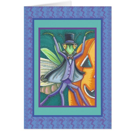 HALLOWEEN TRANSYLVANIA PRAYING MANTIS VAMPIRE CARD (Vorne)