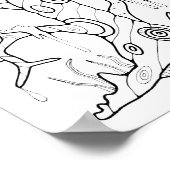 Halloween Tree Coloring Page Art Poster (Ecke)