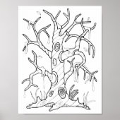 Halloween Tree Coloring Page Art Poster (Vorne)