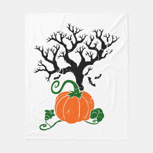 Halloween tree Fall Shirts Halloween Sweatshirt Fleecedecke (Vorderseite)
