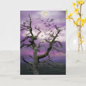 Halloween Tree Karte (Gelbe Blume)