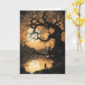 Halloween Tree Karte (Gelbe Blume)