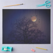 Halloween Tree Moon Crows Hintergrund Decoupage Seidenpapier (Basteln)