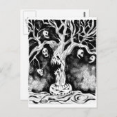 Halloween-Tree Postkarte (Vorne/Hinten)