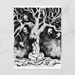 Halloween-Tree Postkarte