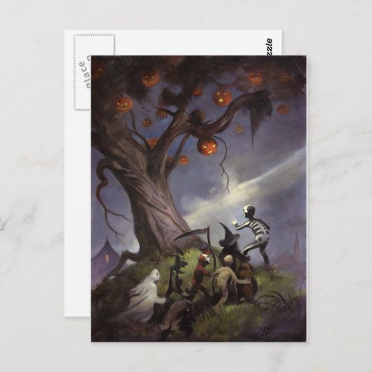 Halloween Tree Postkarte (Vorne/Hinten)