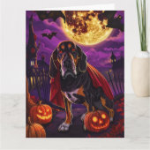 Halloween Treeing Walker Vampir-Kürbisse Gruselig Karte (Vorderseite)