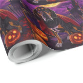 Halloween Treeing Walker Vampire Pumpkins Beängsti Geschenkpapier (Rolleneckpunkt)