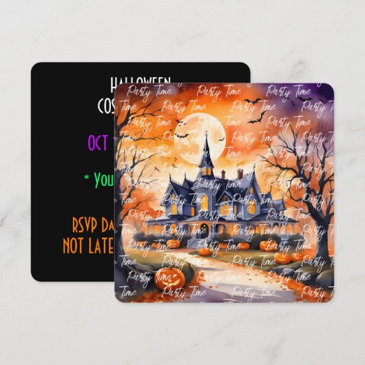 Halloween Trendy Pumpkin Autumn Collection Einladung (Vorne/Hinten)