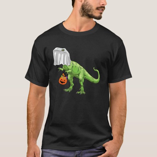 Halloween TRex Dinosaur Ghost Trick or Treat Toddl T-Shirt (Vorderseite)