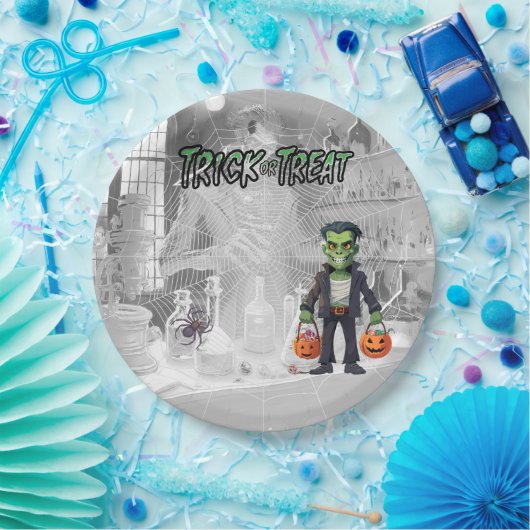 Halloween Trick der Leckerei Frankenstein Pappteller (Party)