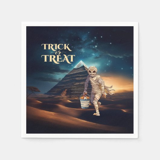 Halloween Trick der Leckerei Mummy Serviette (Vorderseite)