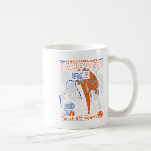 Halloween Trick ist, Live Collage Retro Hor Bleibe Kaffeetasse (Rechts)