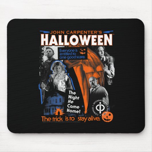 Halloween Trick ist, Live Collage Retro Hor Bleibe Mousepad (Vorne)
