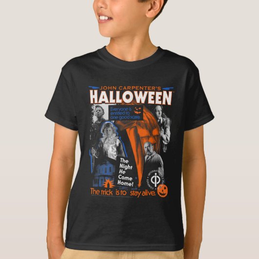 Halloween Trick ist, Live Collage Retro Hor Bleibe T-Shirt (Vorderseite)