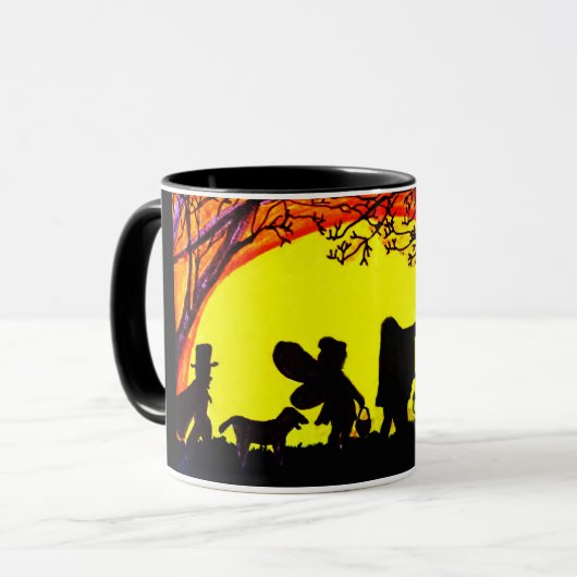 HALLOWEEN TRICK ODER BEHANDLER TASSE (Vorderseite Links)