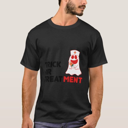 Halloween-Trick oder Behandlung Funny Nurse Gesche T-Shirt (Vorderseite)