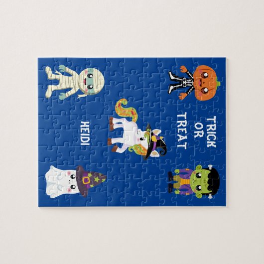 HALLOWEEN "TRICK ODER BEHANDLUNG KIDS PUZZLE PERSO (Horizontal)