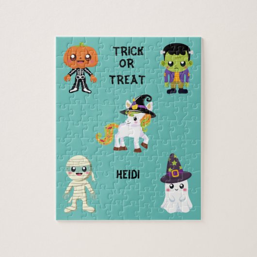 HALLOWEEN "TRICK ODER BEHANDLUNG KIDS PUZZLE PERSO (Vertikal)