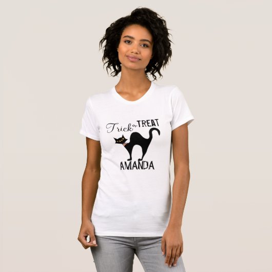 Halloween-Trick oder Behandlung Whimsikkatze T-Shirt (Vorne ganz)