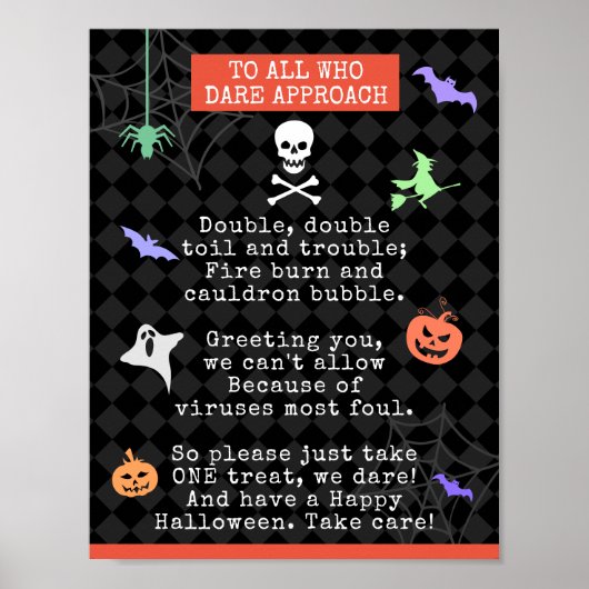 Halloween-Trick oder die Behandlung eines pandemis Poster (Vorne)