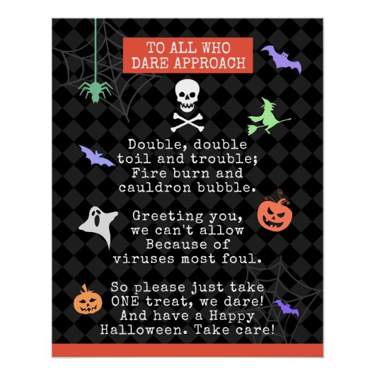 Halloween-Trick oder die Behandlung eines pandemis Poster (Vorderseite)