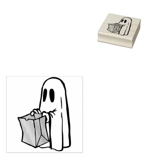 Halloween-Trick oder Ghost Gummistempel (Stempel)