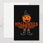 halloween trick oder gürten Kürbis Einladung (Vorne/Hinten)