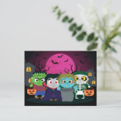 Halloween-Trick oder Kinderheilkunde Feiertagspostkarte (Stehend Vorderseite)