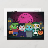 Halloween-Trick oder Kinderheilkunde Feiertagspostkarte (Vorne/Hinten)