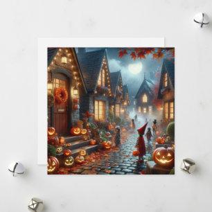 Halloween-Trick oder Kinderspiel Feiertagskarte
