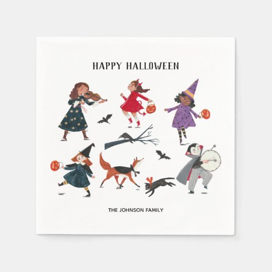 Halloween-Trick oder Kinderurlaub Serviette (Vorderseite)