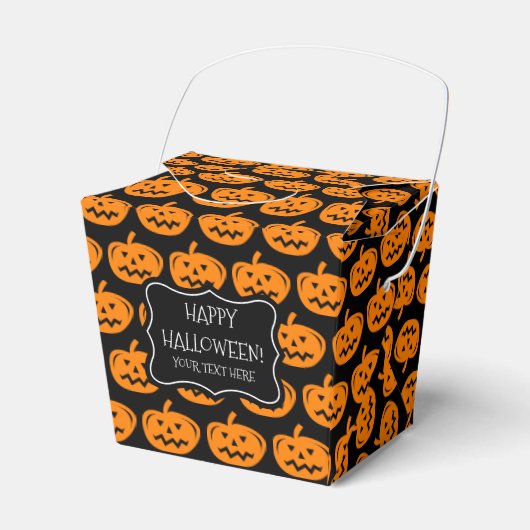 Halloween-Trick oder Kürbiskürbis-Gastgeschenk Geschenkschachtel (Vorderseite)