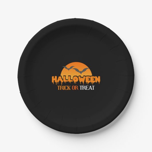 Halloween - Trick oder Leckerbissen Pappteller (Vorderseite)