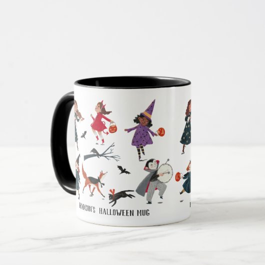 Halloween-Trick oder Leckerbissen Tasse (Vorderseite Links)
