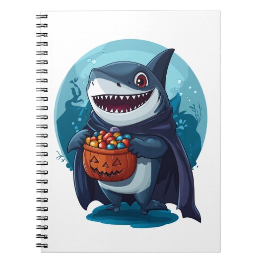 Halloween-Trick-oder-Leckerei-Hai Notizblock (Vorderseite)