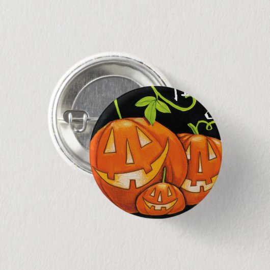 Halloween-Trick oder Leckerei-Kürbis-und Button (Vorne & Hinten)