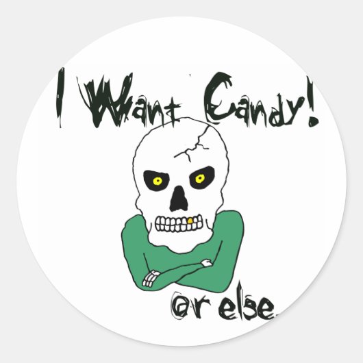 Halloween Trick-oder-Leckerei-Skelett Runder Aufkleber (Vorderseite)