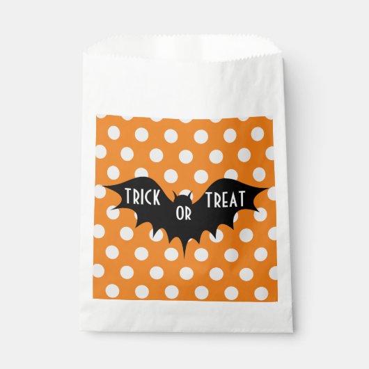 Halloween-Trick oder Orangenpolka-Punkte Geschenktütchen (Vorderseite)